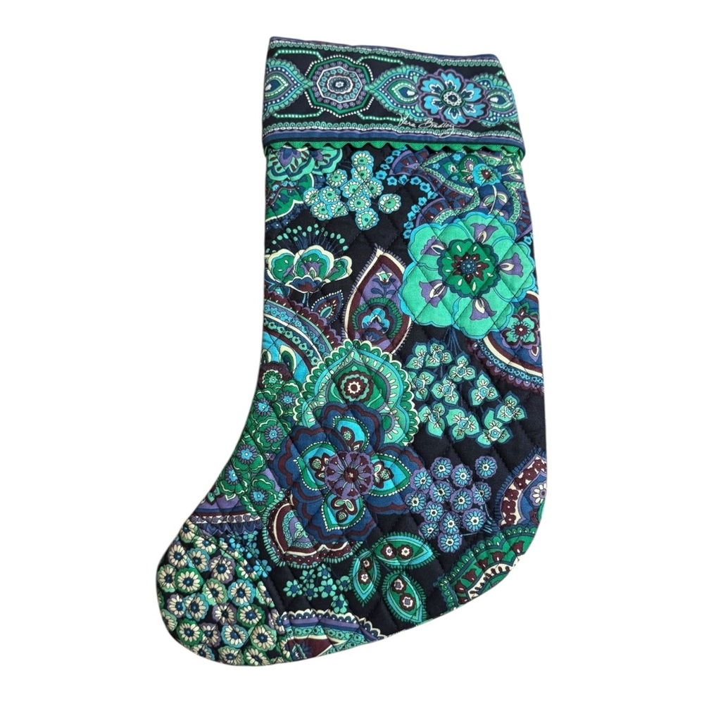 Vera Bradley Floral Quilted Stocking Blue Rhapsody - Picture 2 of 3